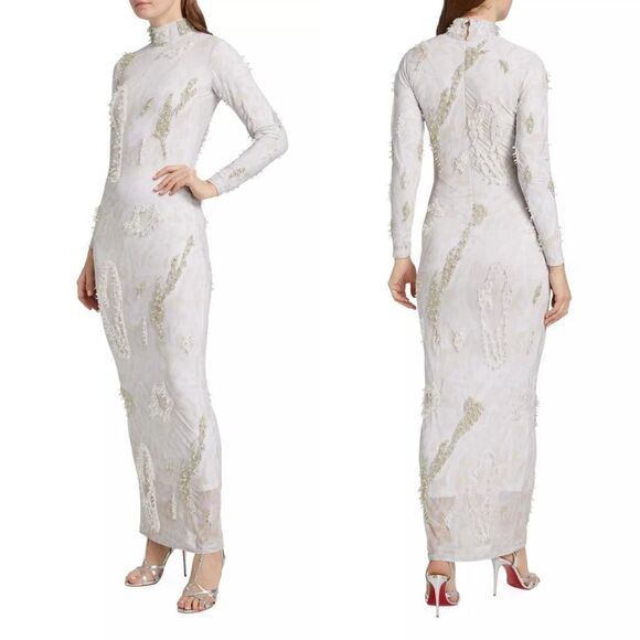 ONALAJA ZUSI WHITE MIDI DRESS SIZE XS $752 - Picture 2 of 14